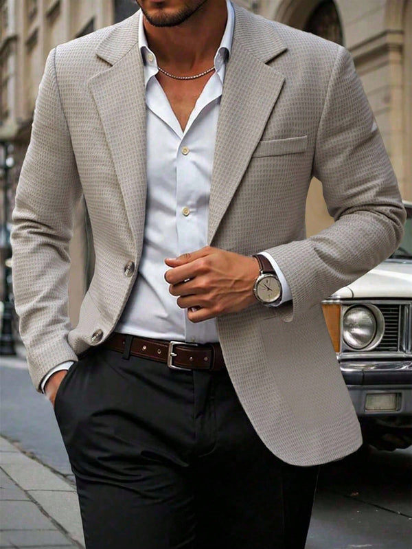Textured Jacquard Relaxed Fit Blazer
