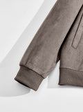 Casual Faux Suede Bomber Jacket