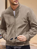 Casual Faux Suede Bomber Jacket