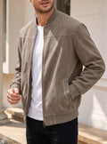 Casual Faux Suede Bomber Jacket