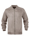 Casual Faux Suede Bomber Jacket