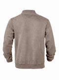 Casual Faux Suede Bomber Jacket