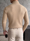 Half-Zip Ribbed Knit Sweater