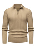 Half-Zip Ribbed Knit Sweater