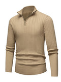 Half-Zip Ribbed Knit Sweater