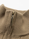 Half-Zip Ribbed Knit Sweater