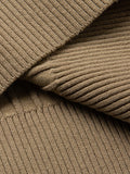 Half-Zip Ribbed Knit Sweater