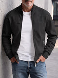 Casual Stand Collar Quilted Zip-Up Jacket
