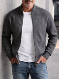 Casual Stand Collar Quilted Zip-Up Jacket