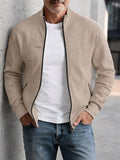 Casual Stand Collar Quilted Zip-Up Jacket