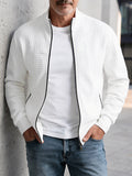 Casual Stand Collar Quilted Zip-Up Jacket