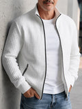 Casual Stand Collar Quilted Zip-Up Jacket