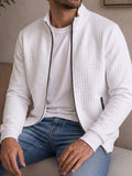 Casual Stand Collar Quilted Zip-Up Jacket