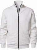 Casual Stand Collar Quilted Zip-Up Jacket