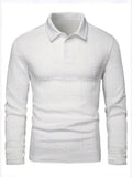 Textured Jacquard Long Sleeve Polo Shirt