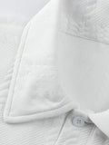 Textured Jacquard Long Sleeve Polo Shirt