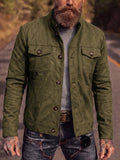 Retro Faux Suede Workwear Jacket