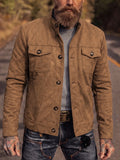 Retro Faux Suede Workwear Jacket