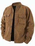 Retro Faux Suede Workwear Jacket
