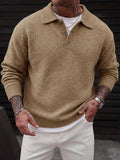Lapel Polo Pullover Sweater Loose Fit