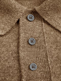 Lapel Polo Pullover Sweater Loose Fit