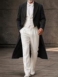 Designer Faux Two-Piece Long Suit Overcoat