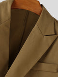 Designer Faux Two-Piece Long Suit Overcoat