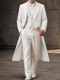 Designer Faux Two-Piece Long Suit Overcoat