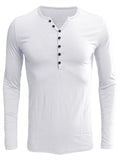 Casual Button Henley Long Sleeve Tee