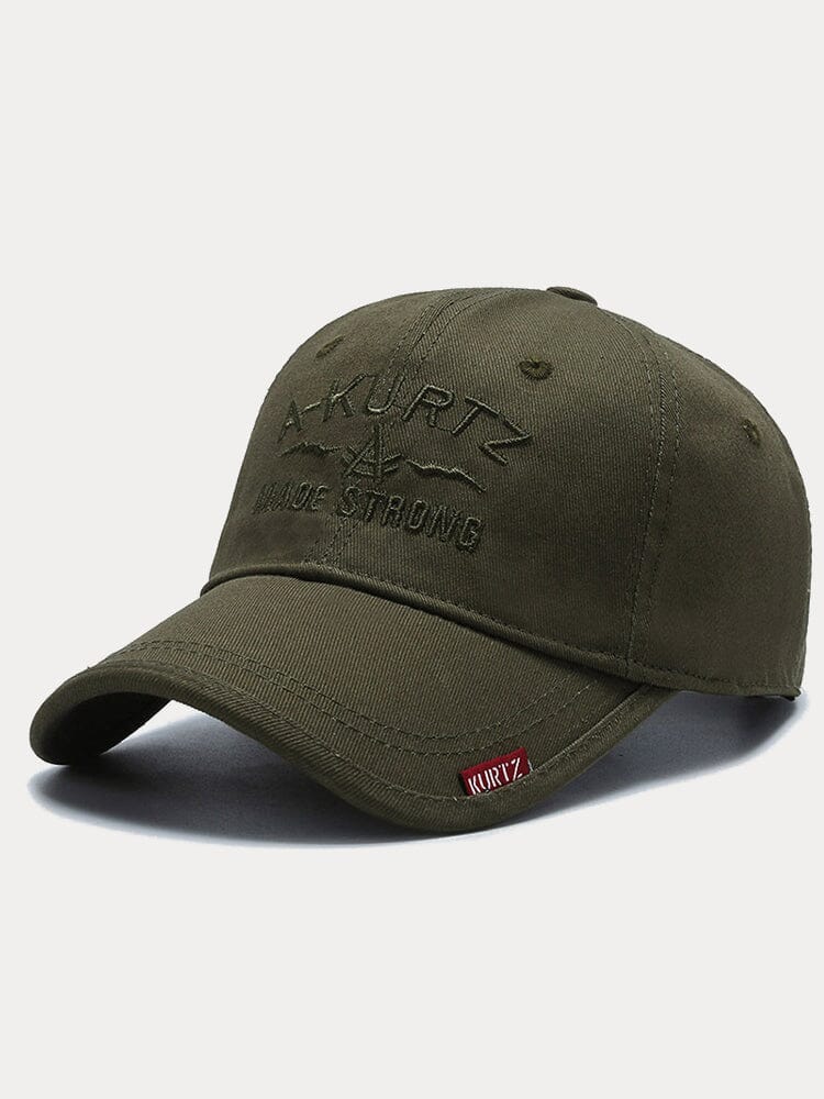 Adjustable Word Cotton Baseball Cap Hat coofandystore Army Green F(56-60) 