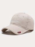 Adjustable Word Cotton Baseball Cap Hat coofandystore Beige F(56-60) 