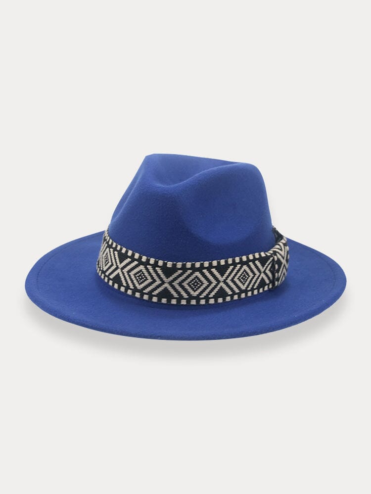 Fedora Hat with Band Hat coofandy Blue F(56-58) 