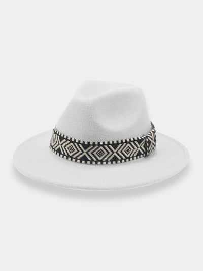 Fedora Hat with Band Hat coofandy White F(56-58) 