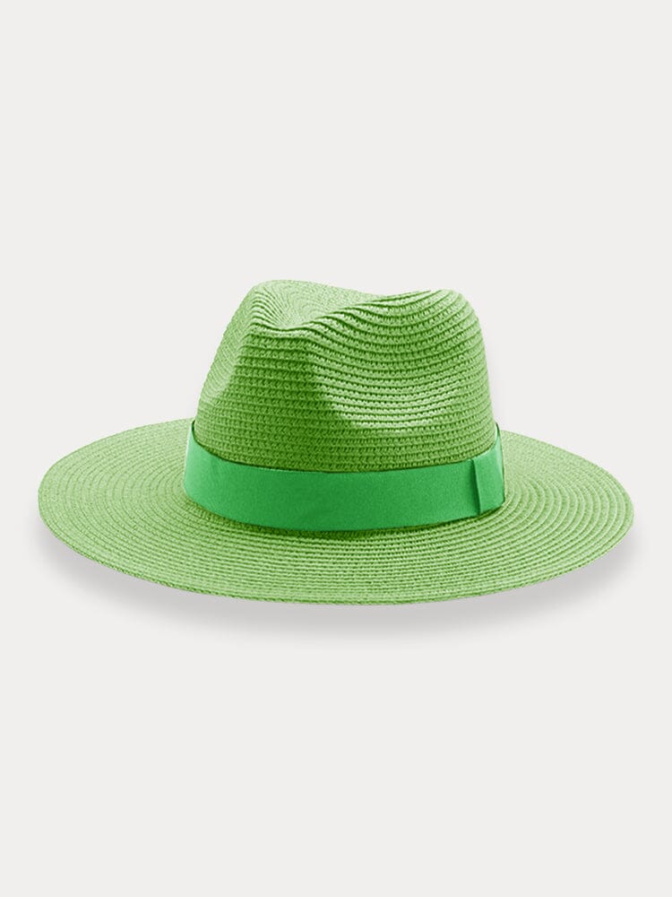 Classic Flat Brim Beach Hat Hat coofandy Green F(56-58) 