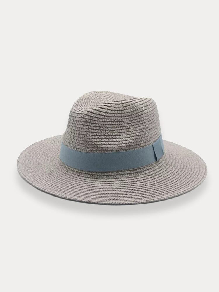 Classic Flat Brim Beach Hat Hat coofandy Light Grey F(56-58) 