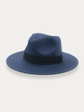 Classic Flat Brim Beach Hat Hat coofandy Navy Blue F(56-58) 