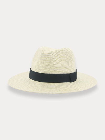 Breathable Flat Brim Beach Hat Hat coofandy Cream F(56-58) 
