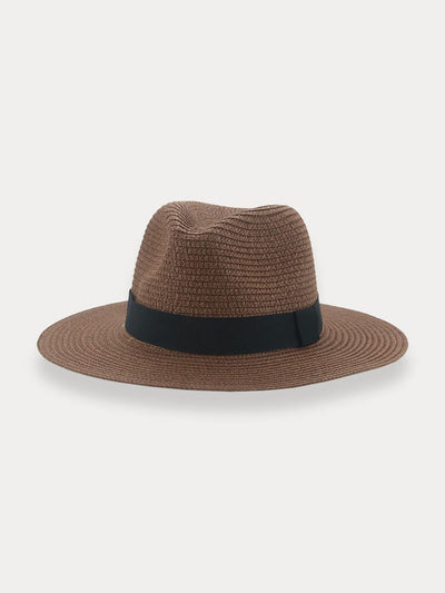 Breathable Flat Brim Beach Hat Hat coofandy Brown F(56-58) 