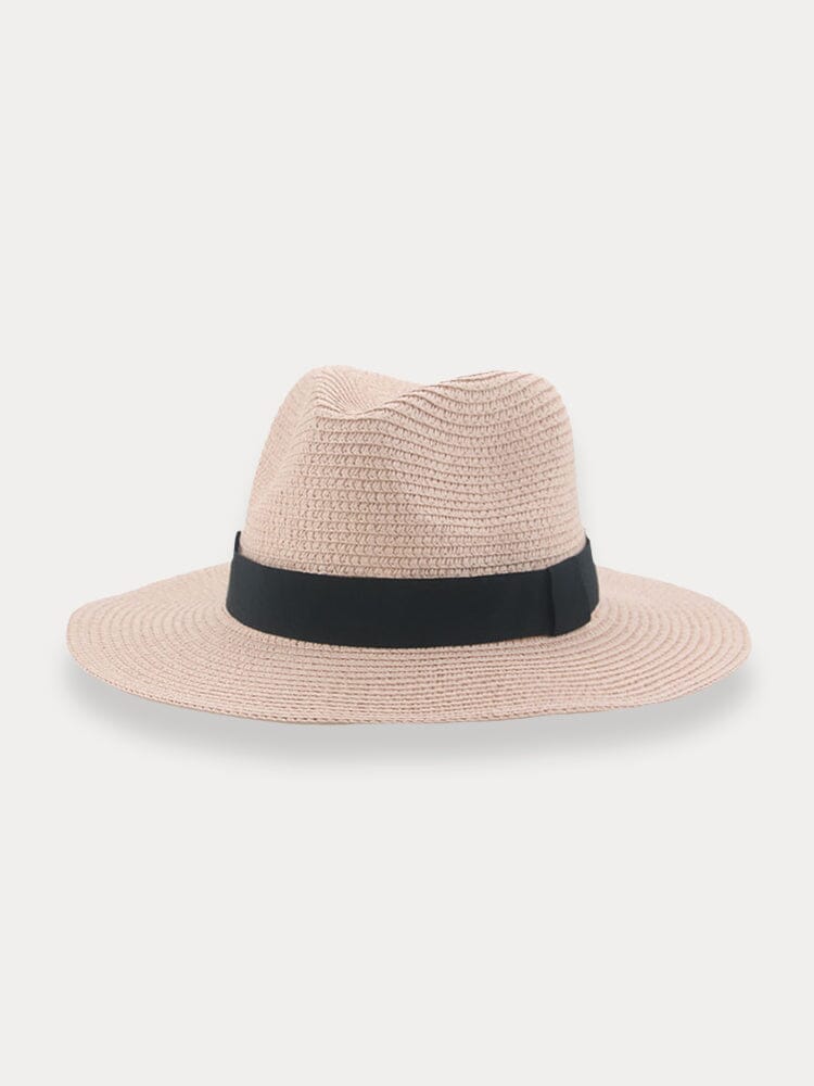 Breathable Flat Brim Beach Hat Hat coofandy Light Pink F(56-58) 