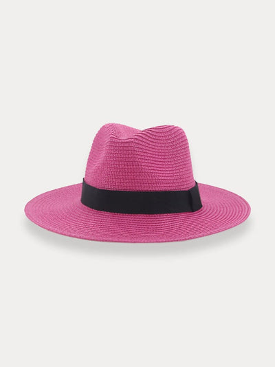 Breathable Flat Brim Beach Hat Hat coofandy Purple F(56-58) 