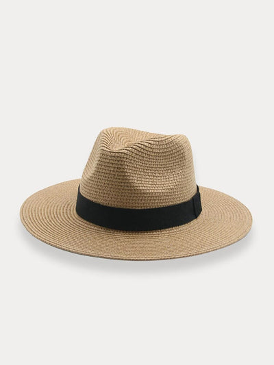 Classic Flat Brim Beach Hat Hat coofandy Khaki-PAT2 F(56-58) 