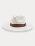 Classic Flat Brim Beach Hat Hat coofandy White F(56-58) 
