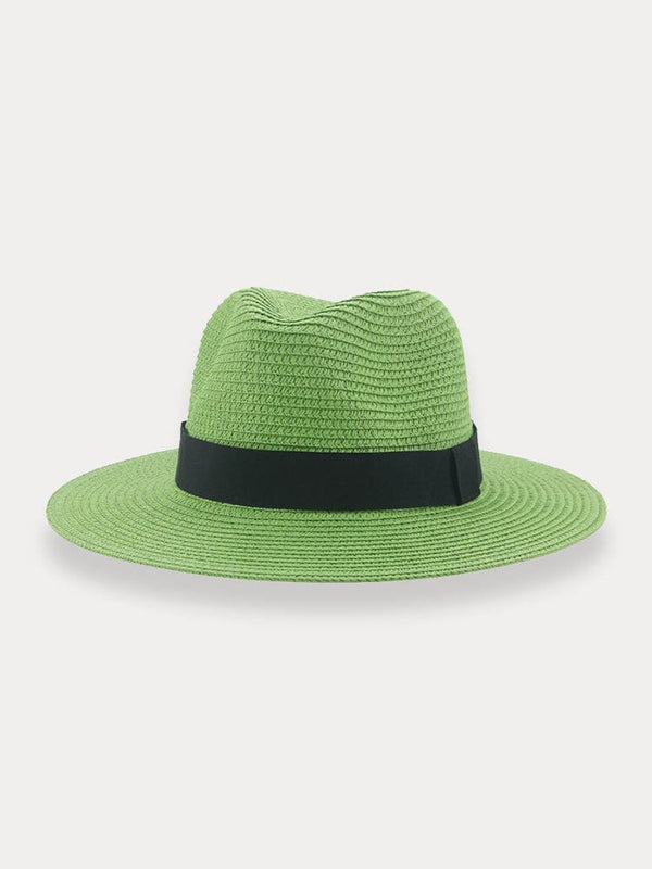 Breathable Flat Brim Beach Hat Hat coofandy Green F(56-58) 