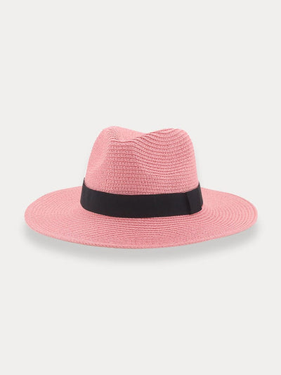 Breathable Flat Brim Beach Hat Hat coofandy Pink-PAT1 F(56-58) 