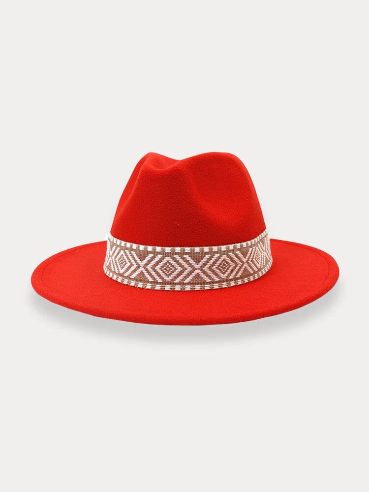 Fedora Hat with Removable Band Hat coofandy Orange Red F(56-58) 