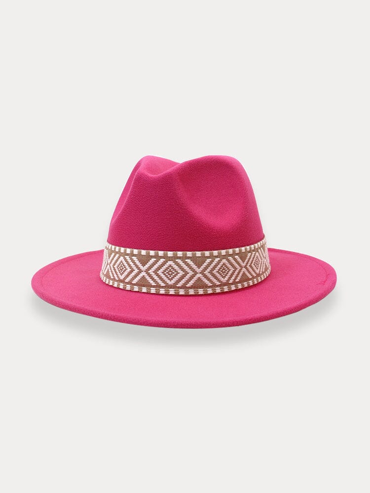 Fedora Hat with Removable Band Hat coofandy Rose Red F(56-58) 