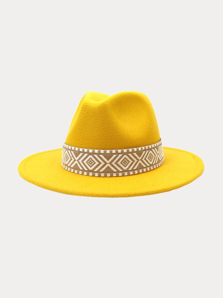 Fedora Hat with Removable Band Hat coofandy Yellow F(56-58) 