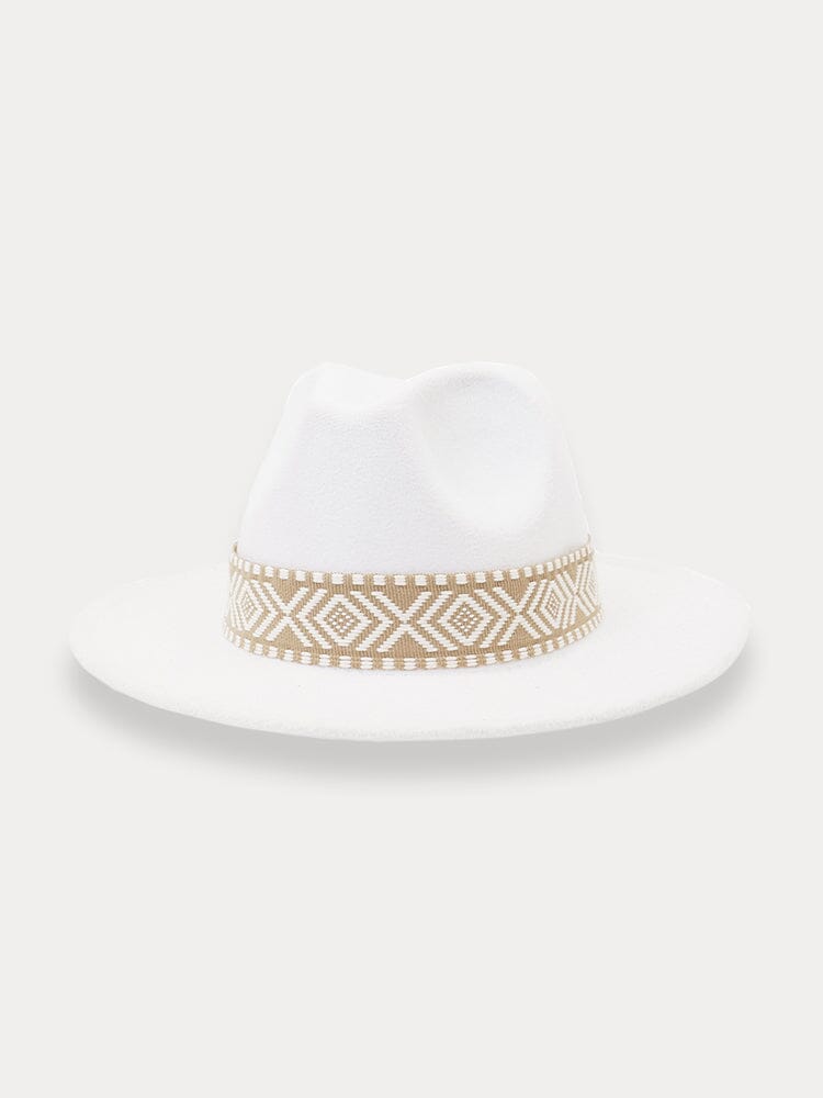 Fedora Hat with Removable Band Hat coofandy White F(56-58) 