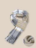 Soft Plaid Tassel Scarf Scarf coofandy 
