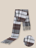 Soft Plaid Tassel Scarf Scarf coofandy PAT2 F 
